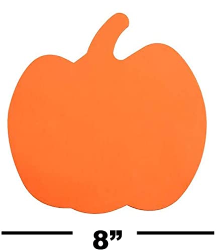 4E's Novelty Foam Pumpkin Shapes Craft (12 Pack) Halloween Crafts for Kids, Large 8" Cutouts - Fall Crafts for Kids Toddlers Classroom Supplies Halloween Activities for Kids Party Ages 2-4 3-5 4-8