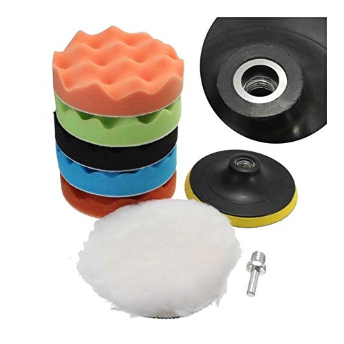 Jinchao-polishing Pads, 8pcs/Set Sponge Polishing Waxing Buffing Pads Kit, 3" 4" 5" 6" 7" for Car Polisher Buffer Drill Adapter Wheel Brush,Polishing (Color : 7INCH)