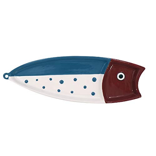 DEI 13673 Fishing Lure Divided Serving Tray, 12-inch Length, Ceramic