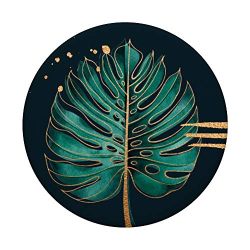 Tropical Green Palm Leaves Monstera Botanical Plants Leaf PopSockets Grip and Stand for Phones and Tablets