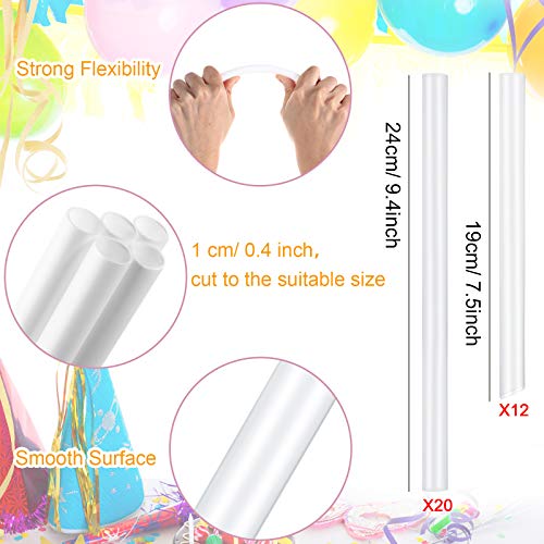 Cake Dowel Rods Set 20 Pieces Plastic Cake Sticks Support Rods with 4 Cake Separator Plates for 4, 6, 8, 10 Inch Cakes and 12 Clear Cake Stacking Dowels for Tiered Cakes (24 cm/ 9.4 Inch Rods Lenght)