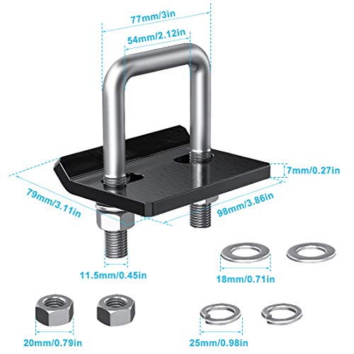 BOYISEN Hitch Tightener Anti-Rattle Hitch Stabilizer - Heavy Duty 304 Stainless Steel Hitch Clamp for 1.25 and 2 inch Hitches Reduce Shaking from Hitch Tray Bike Rack Trailer Ball Mount, Rust Free