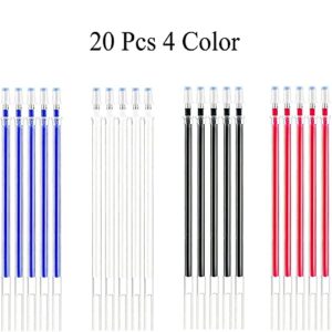 Heat Erasable Pens ，4 Pieces Fabric Marking Pens with 20 Refills for Quilting Sewing, Dressmaking, Fabrics, Tailors Sewing Fabrics,Tailor's Chalk Pencils Chalks Pen