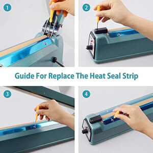 VOTOER 16 inch Manual Impulse Bag Hand Heat Sealer Machine, Bag Sealer Heat Sealing Closer Tool Poly Tubing Plastic Bag, 2 Free Replacement Kit