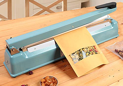 VOTOER 16 inch Manual Impulse Bag Hand Heat Sealer Machine, Bag Sealer Heat Sealing Closer Tool Poly Tubing Plastic Bag, 2 Free Replacement Kit