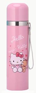 thermoses for hot food mug an vacuum coffee bottle cold hot water insulated flask。thermoses for hot drinks stainless steel thermo tea container (500 ml, cat pink)