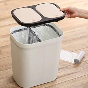 DOITOOL Garbage Bin Dual Trash Bin Garbage Classification Trash Can Classified Rubbish Bin with Dual Compartment Lid for Kitchen Living Room Office Garbage Bin Trash Cans Outdoor