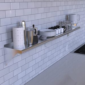 10" X 72" Stainless Steel Wall Shelf | Metal Shelving | Garage, Laundry, Storage, Utility Room | Restaurant, Commercial Kitchen | NSF…