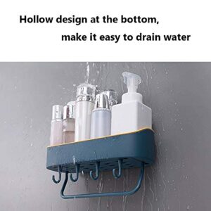 Shower Shelf Wall Mounted Storage-Organizer Shower Shelves withTowel Bar Storage Shelf Razor Holder for Bathroom, Kitchen and Dorm No Drilling Blue