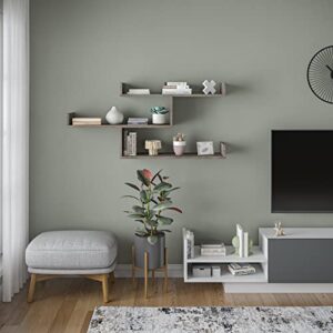 ada home decor wilton modern dark brown wall shelf 26'' h x 47'' w x 9'' d/wall storage/shelving unit