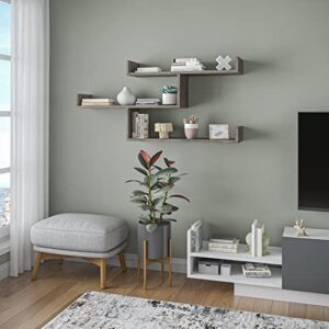 Ada Home Decor Wilton Modern Dark Brown Wall Shelf 26'' H x 47'' W x 9'' D/Wall Storage/Shelving Unit