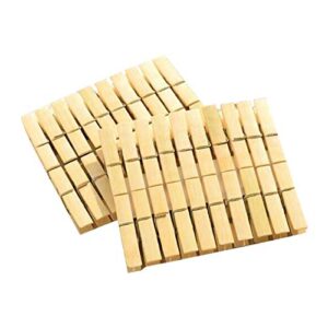 Bamboo Clothespins Heavy Duty Wooden Clothespins Clothes Hanging Pegs Washing Line Airer Wood for Indoor Outdoor 20 Pcs