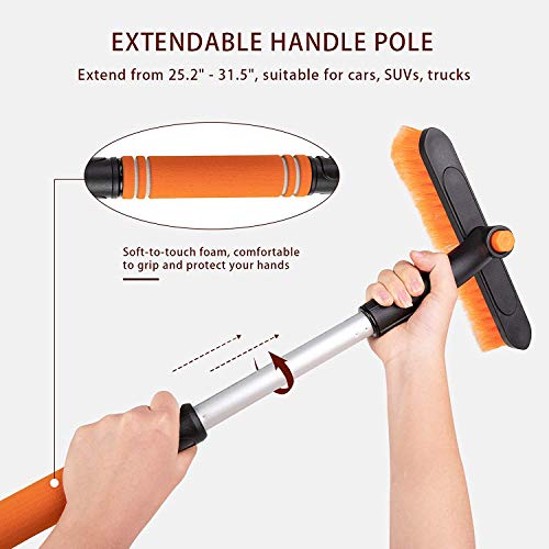 YunGuoGuo Car Snow Brush and Detachable Ice Scraper Extendable Snow Brush with Squeegee and Snow Mover for Car Auto SUV Truck Windshield Windows