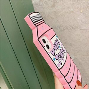 MME Case for iPhone 12 Pro Max 6.7'' Case Boys Tears Phone Case Cute 3D Cartoon Soft Silicone Funny Pretty Shockproof Cover for Girls Kids Woman, Pink