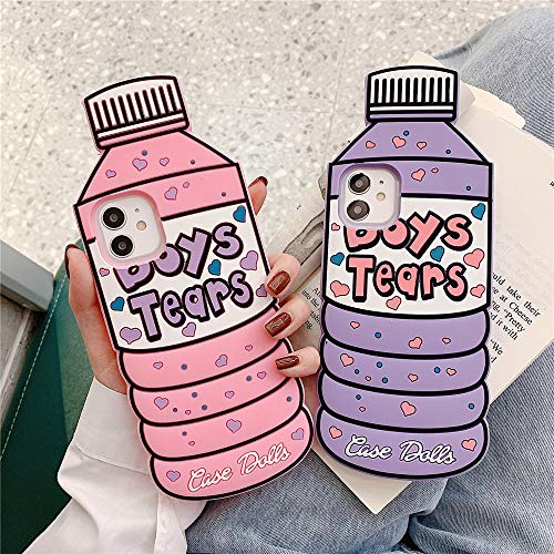 MME Case for iPhone 12 Pro Max 6.7'' Case Boys Tears Phone Case Cute 3D Cartoon Soft Silicone Funny Pretty Shockproof Cover for Girls Kids Woman, Pink