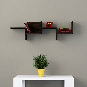 ada home decor watson modern dark brown wall shelf 14'' h x 45.5'' w x 8.5'' d/wall storage/shelving unit