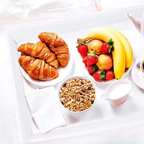 LLSF 12 Pack White Plastic Serving Trays, 15" x 10" Rectangle Serving Platters, Disposable Food Trays Perfect for Buffet & Parties, for Wedding and Party