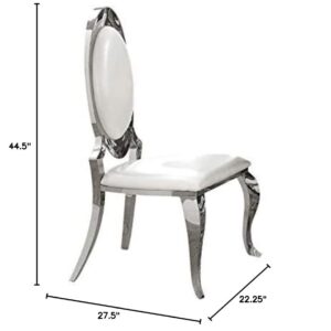 Coaster Furniture Antoine Oval Back Cream and Chrome (Set of 2) Side Chair 107872N