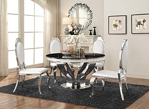 Coaster Furniture Antoine Oval Back Cream and Chrome (Set of 2) Side Chair 107872N