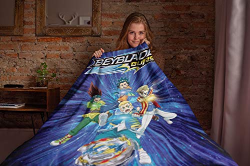 INTIMO Beyblade Burst Rise Spinner Tops Launch Time Anime Characters Silk Touch Plush Throw Blanket