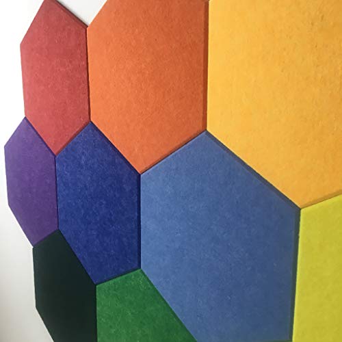 5 Hexagonal Color Felt Boards, self-Adhesive self-Adhesive Message Boards, Creative Photo Walls, Office Publicity Boards