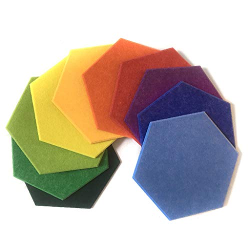 5 Hexagonal Color Felt Boards, self-Adhesive self-Adhesive Message Boards, Creative Photo Walls, Office Publicity Boards