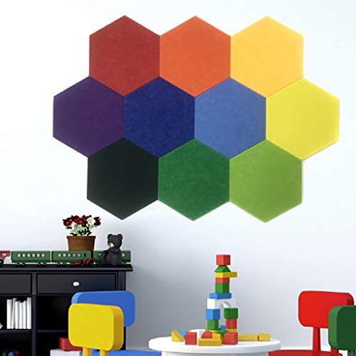 5 Hexagonal Color Felt Boards, self-Adhesive self-Adhesive Message Boards, Creative Photo Walls, Office Publicity Boards