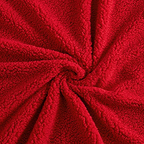 Homore Soft Fluffy Blanket Fuzzy Sherpa Plush Cozy Faux Fur Throw Blankets for Bed Couch Sofa Chair Decorative, 50''x60'' Red