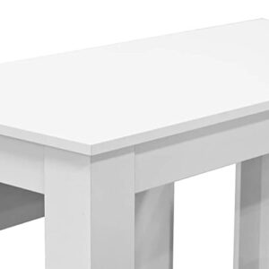 vidaXL Dining Table and Benches 3 Pieces Kitchen Indoor Furniture Set Dinette Dinner Chair Seating Eatgroup Modern Style Engineered Wood White