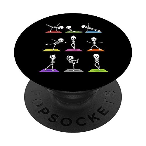 Funny Skeleton Yoga Halloween PopSockets PopGrip: Swappable Grip for Phones & Tablets