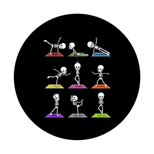 Funny Skeleton Yoga Halloween PopSockets PopGrip: Swappable Grip for Phones & Tablets