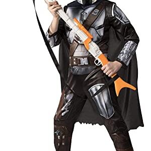 Star Wars The Mandalorian Kids Halloween Costume Large (10-12) Jumpsuit/Cape/Mask/Holographic Detail