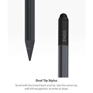 ZAGG Pro Stylus with Active & Capacitive Tips, Palm Rejection, Tilt Recognition, Instant Bluetooth Pairing, Compatible with iPad Pro 11/12.9 (3,4, & 5 Gen)/Air 10.9/iPad 10.2/9.7/Mini 5