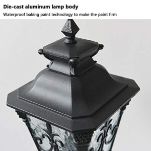 QILIN Outdoor Floor Lamp, Garden Lawn Lamp, European Style Retro Villa Garden Lamp, Terrace Led Lamp, Waterproof IP54, Three Sizes, Black