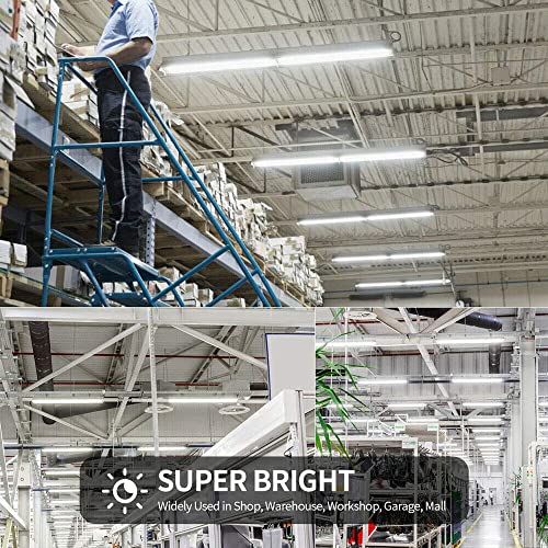 (6-Pack) FTUBET 8FT LED Shop Light, 100W Linkable 8 Foot LED Lights Fixture, 14000 Lumens, 5000K Daylight White, 4 Row U Shape LED Tube, High Output Bay Lighting for Garage Warehouse Workshop Basement