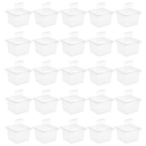 balacoo 100pcs reptile breeding box plastic transparent feeding case hatching container with lid for spider scorpion gecko insect snake tortoise