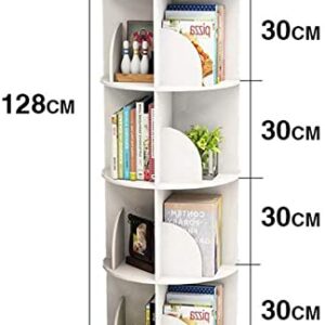Toytexx Inc & Design 4 Tier 360° Rotating Stackable Shelves Bookshelf Organizer (White)