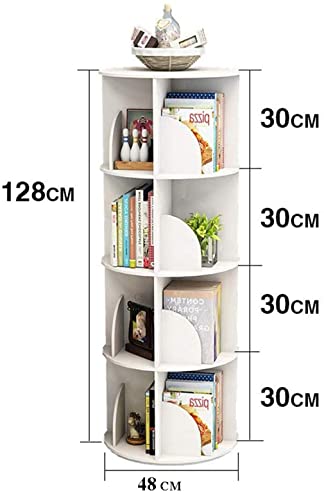 Toytexx Inc & Design 4 Tier 360° Rotating Stackable Shelves Bookshelf Organizer (White)