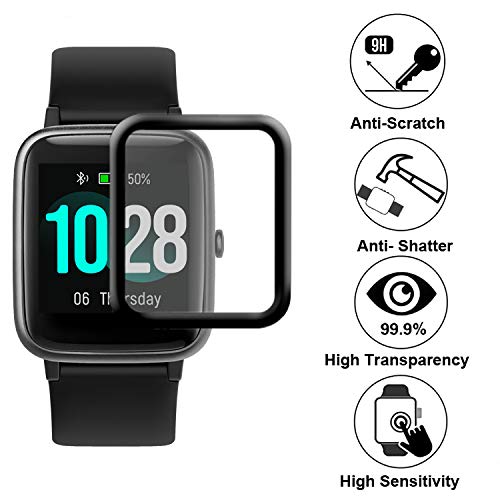 smaate 3D Screen Protector Compatible with ID205L Smart Watch, GRV FC1 and ID205 ID205U ID205G Veryfitpro 1.3inch smartwatch, 3-PACK, Full Coverage Curved Edge frame