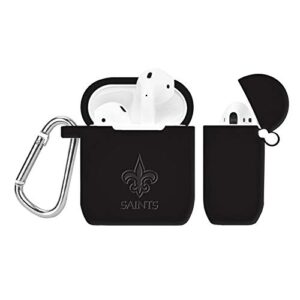 game time new orleans saints engraved silicone case cover compatible with apple airpods gen 1&2 (black)