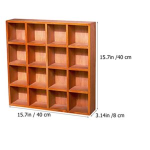 Cabilock 16 Compartment Wood Freestanding Wall Mounted Shadow Box Display Shelf Shelving Unit Desktop Wall Shelf Rack Decorations