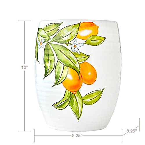 Vern Yip by SKL Home Citrus Grove Waste Basket, White