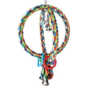 bonka bird toys 3547 large globe rope ring lux cotton coloful climb macaw african grey cockatoo