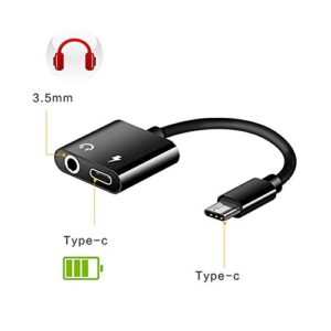 MOHALIKO Headphone Adapter 3.5 mm, USB Type C to 3.5mm Female Headphone, 2 in 1 Type-C to 3.5mm Headphone Jack Audio Charge Splitter Adapter Cable Cord for All Kinds of Music Equipment Silver