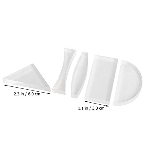 Baluue Optical Lens Set - Optical Glass Lens Semicircular Triangular Rectangular Lens Physics Demonstration Tools Equipment for Students, Experiment, Lab, 5Pcs