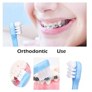 4 Pieces Tuft Toothbrush Tiny Small Head End Tuft Toothbrush, Orthodontic Soft Trim Wisdom Toothbrush Single Compact Interdental Interspace Brush (Single)