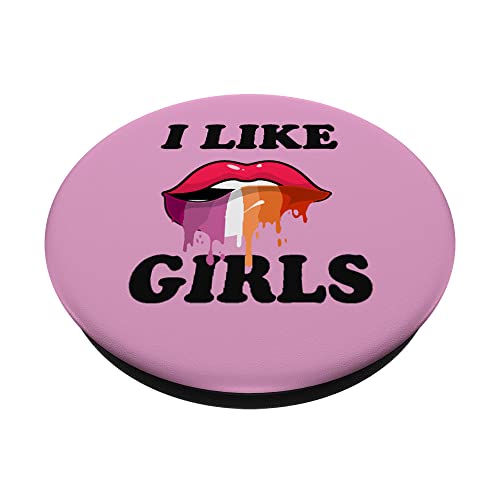 I Like Girls Lesbian Graffiti Paint Drip Queer Flag LGBTQ PopSockets Swappable PopGrip