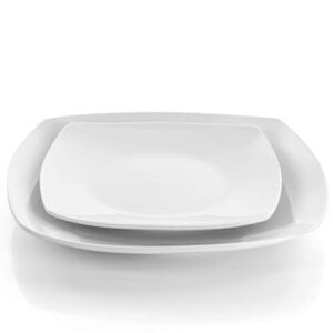 Elama White Porcelain Dish Dinnerware Set, 18 Piece, Newman