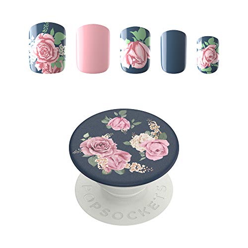 PopSockets: 30 Gel Nails and Matching PopGrip with Swappable Top for Phones and Tablets - Vintage Perfume