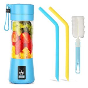 portable blender, personal size blender usb rechargeable with 6 blades for juice crushed ice smoothies and shakes, mini blender with 13oz jucie cup for sports,travel,gym,home and outdoors
